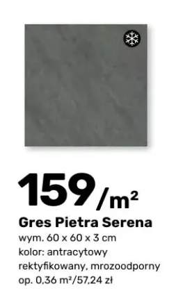 Gres Pietra Serena antracytowy 60x60x3 cm