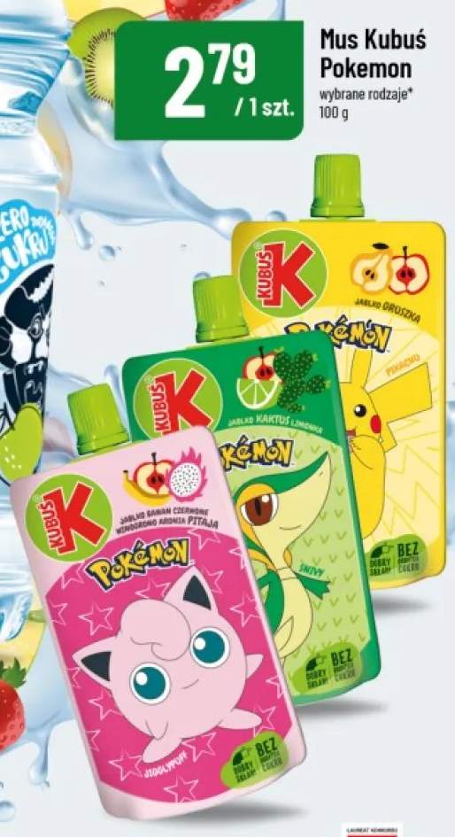 Mus Kubuś Pokemon Jigglypuff jabłko banan czerwone winogrono aronia pitaja +2 warianty