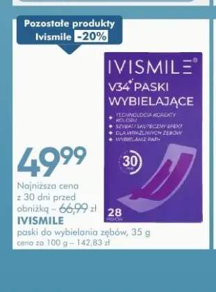 Paski do wybielania zębów Ivismile V34+