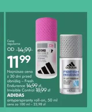 Antyperspirant roll-on Adidas Invisible Control +1 wariant