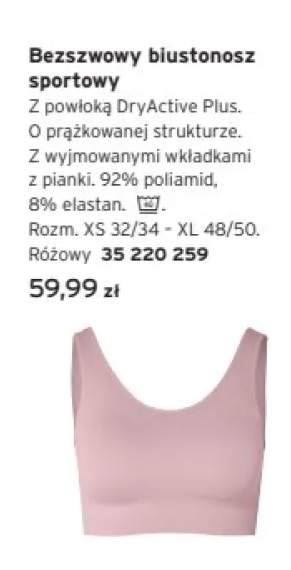 Bezszwowy biustonosz sportowy Tchibo