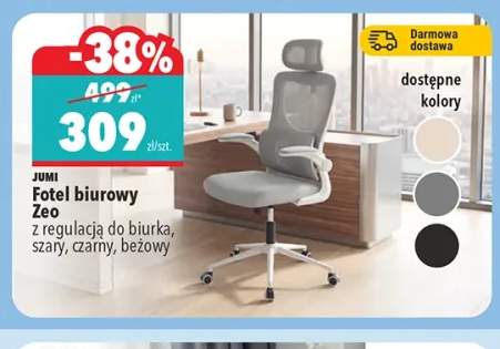 Fotel biurowy Jumi Zeo szary +2 warianty