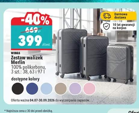 Zestaw walizek WINGS Merlin 3-pak