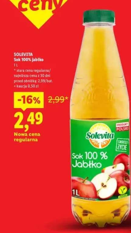 Sok jabłko Solevita 100%