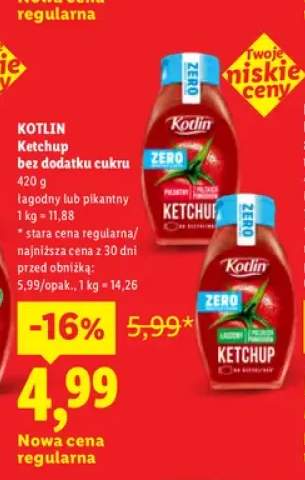 Ketchup bez dodatku cukru łagodny Kotlin +1 wariant
