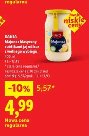 Majonez klasyczny z żółtkami jaj od kur z wolnego wybiegu Kania