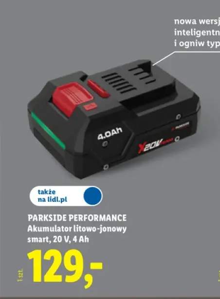 Akumulator litowo-jonowy smart Parkside Performance 4Ah