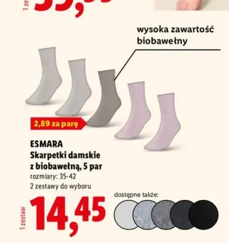 Skarpetki damskie z biobawełny Esmara 5-pak