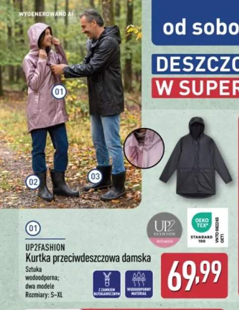 Kurtka przeciwdeszczowa damska UP2FASHION