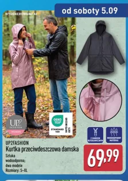 Kurtka przeciwdeszczowa damska UP2FASHION