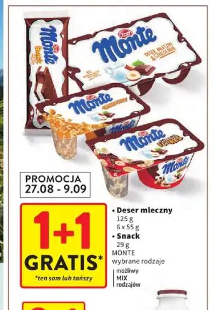 Przekąska mleczna Monte Snack +3 warianty