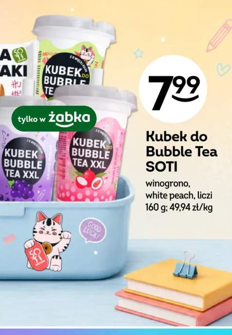 Kubek do Bubble Tea SOTI white peach +2 warianty