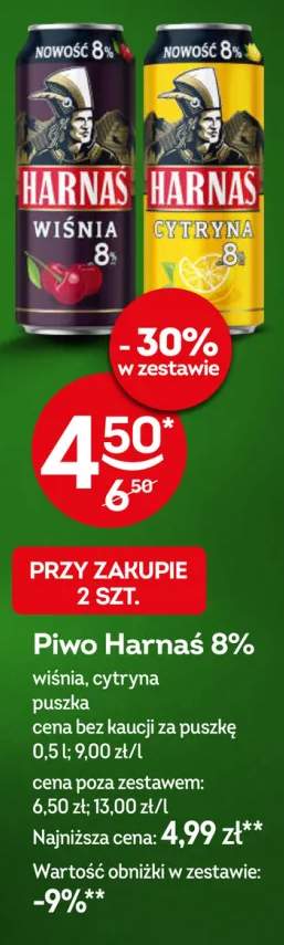 Piwo Harnaś 8% wiśnia +1 wariant