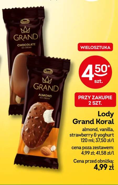 Lody Grand vanilla +2 warianty
