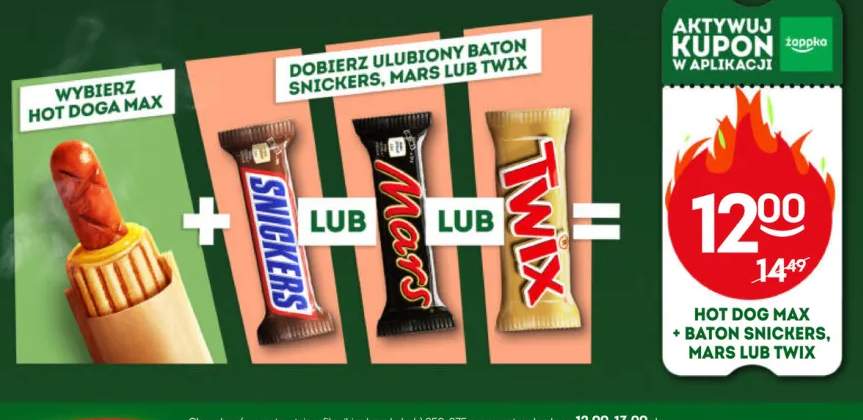 Zestaw Hot Dog Max + baton Snickers +2 warianty