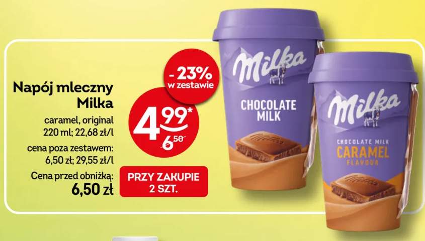 Napój mleczny Milka caramel +1 wariant