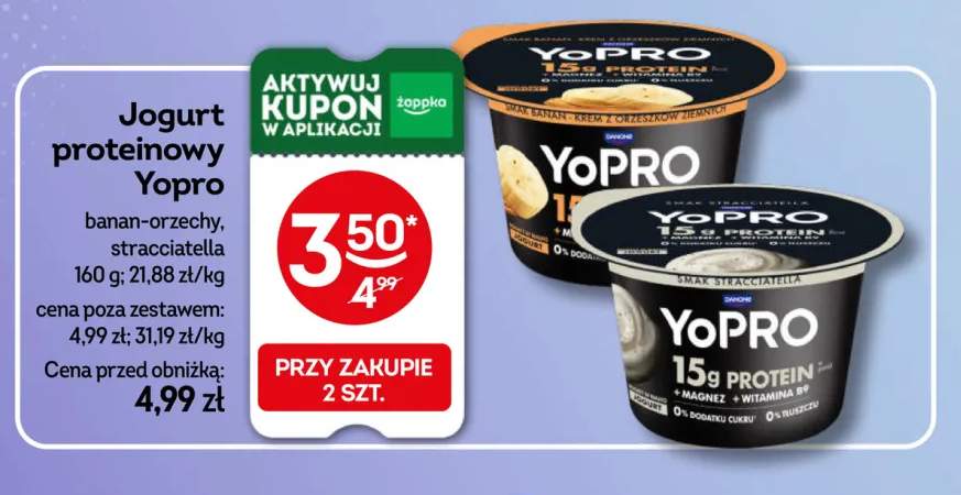 Jogurt proteinowy YoPRO banan-orzechy +1 wariant