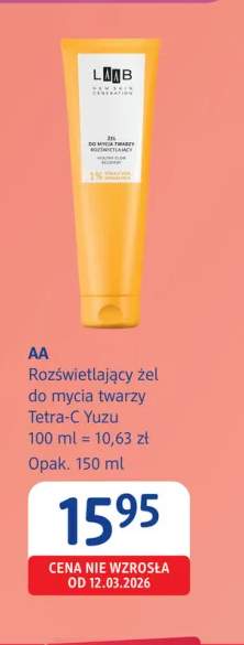 Rozświetlający żel do mycia twarzy AA Tetra-C Yuzu