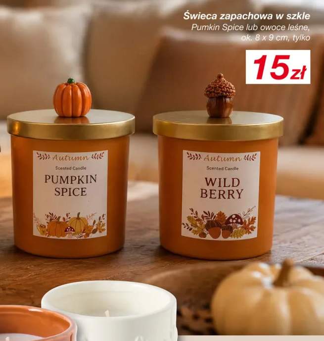 Świeca zapachowa w szkle Pumpkin Spice 8x9 cm +1 wariant