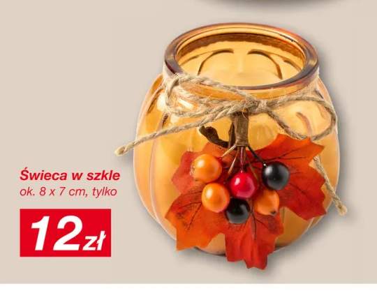 Świeca w szkle 8x7 cm