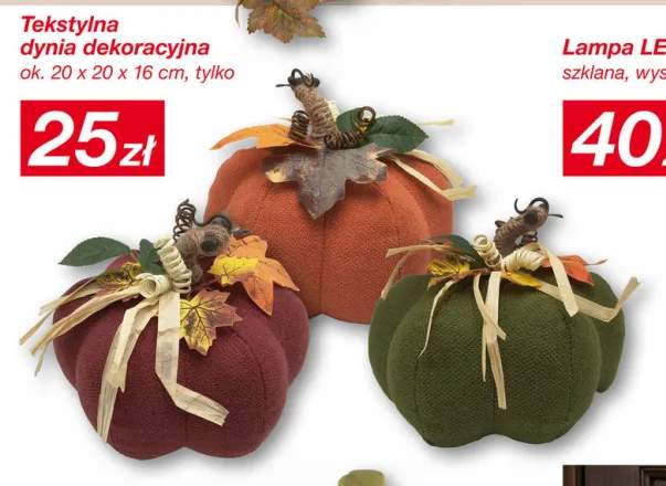 Tekstylna dynia dekoracyjna