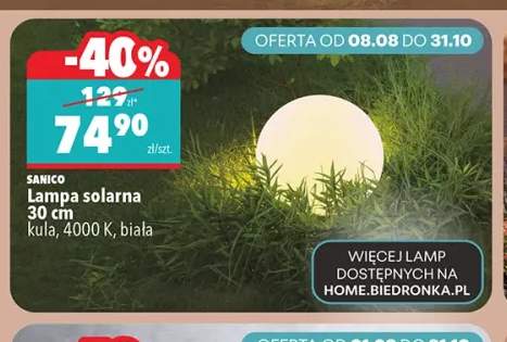 Lampa solarna Sanico 30 cm kula