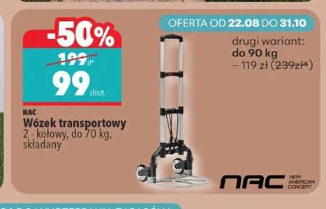 Wózek transportowy Nac 2-kołowy do 70 kg +1 wariant