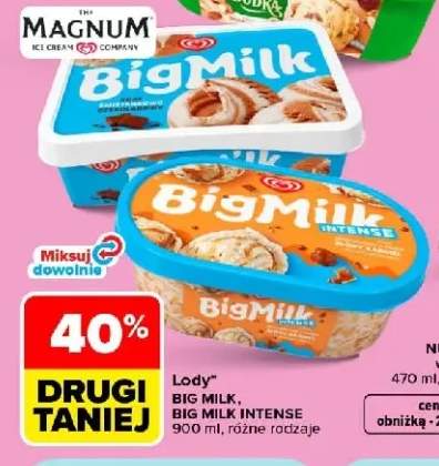 Lody Big Milk śmietankowo-czekoladowe +1 wariant