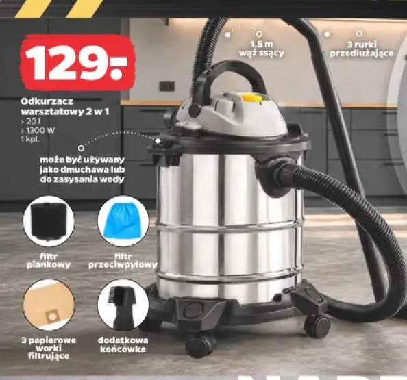Odkurzacz warsztatowy 2 w 1 20 l