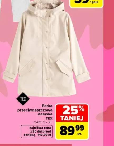 Parka przeciwdeszczowa damska TEX
