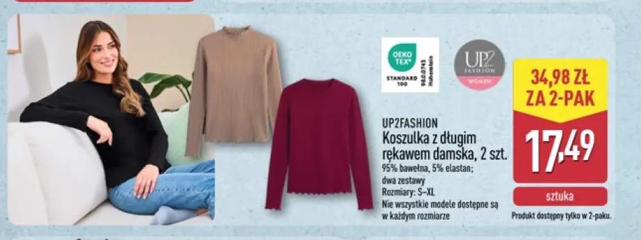 Koszulka z długim rękawem damska UP2FASHION 2-pak