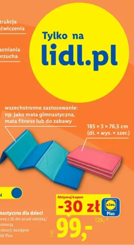 Mata gimnastyczna dla dzieci Crivit