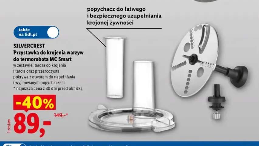 Przystawka do krojenia warzyw do termorobota Mc Smart Silvercrest
