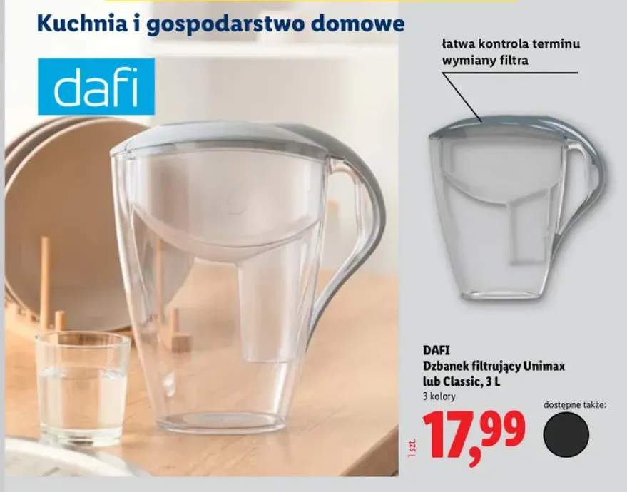 Dzbanek filtrujący Unimax Dafi 3 l +1 wariant