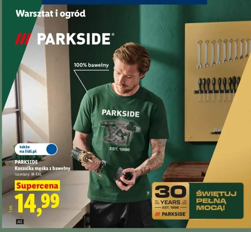 Koszulka męska z bawełny Parkside