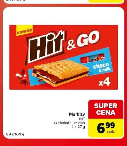 Markizy Hit czekolada i mleko 4-pak 27 g