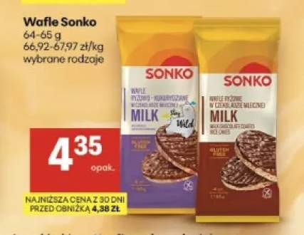 Wafle ryżowo-kukurydziane w czekoladzie mlecznej Sonko Milk & Wild +1 wariant
