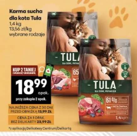 Karma sucha dla kota z wołowiną i warzywami Tula +1 wariant