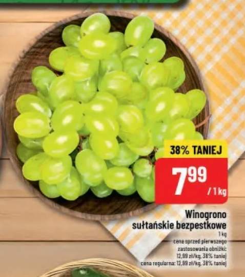 Winogrona sułtańskie bezpestkowe