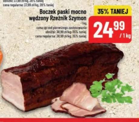 Boczek paski mocno wędzony Rzeźnik Szymon