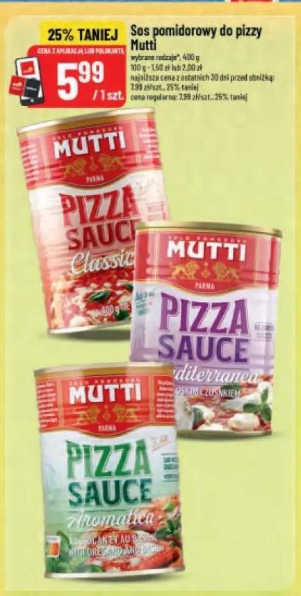 Sos pomidorowy do pizzy Mutti Classic +2 warianty