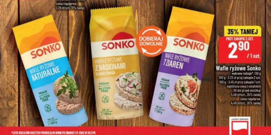 Wafle ryżowe naturalne Sonko +2 warianty