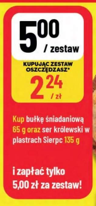Zestaw bułka śniadaniowa + ser królewski w plastrach Sierpc