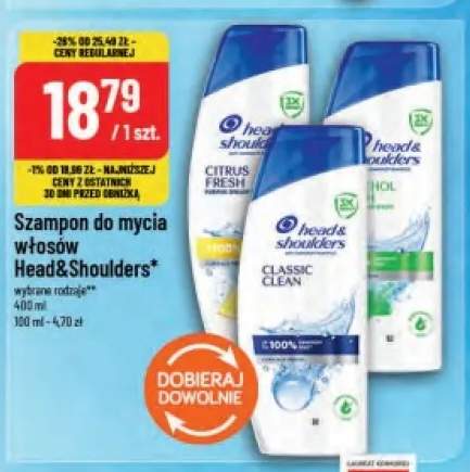 Szampon do mycia włosów Head & Shoulders Citrus Fresh +2 warianty