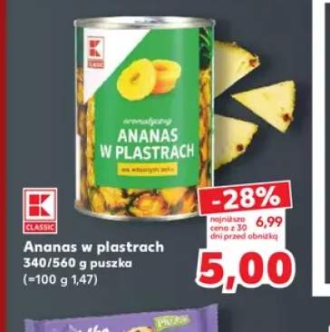Ananas w puszce w plastrach K-Classic