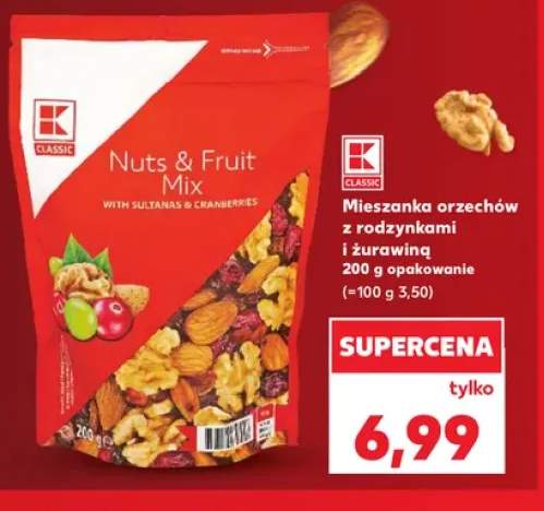 Mieszanka orzechów z rodzynkami i żurawiną K-Classic