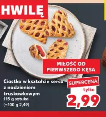 Ciastko w kształcie serca z nadzieniem truskawkowym