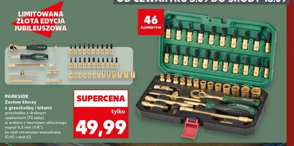 Zestaw kluczy z grzechotką i bitami Parkside