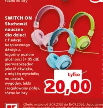 Słuchawki nauszne dla dzieci Switch On