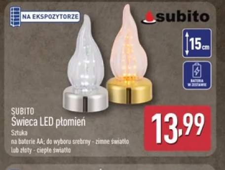 Świeca LED płomień Subito 15 cm